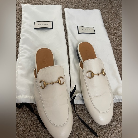 GUCCI Princetown Slipper Miles in White Leather - Size 37.5/7.5 - Picture 3 of 8